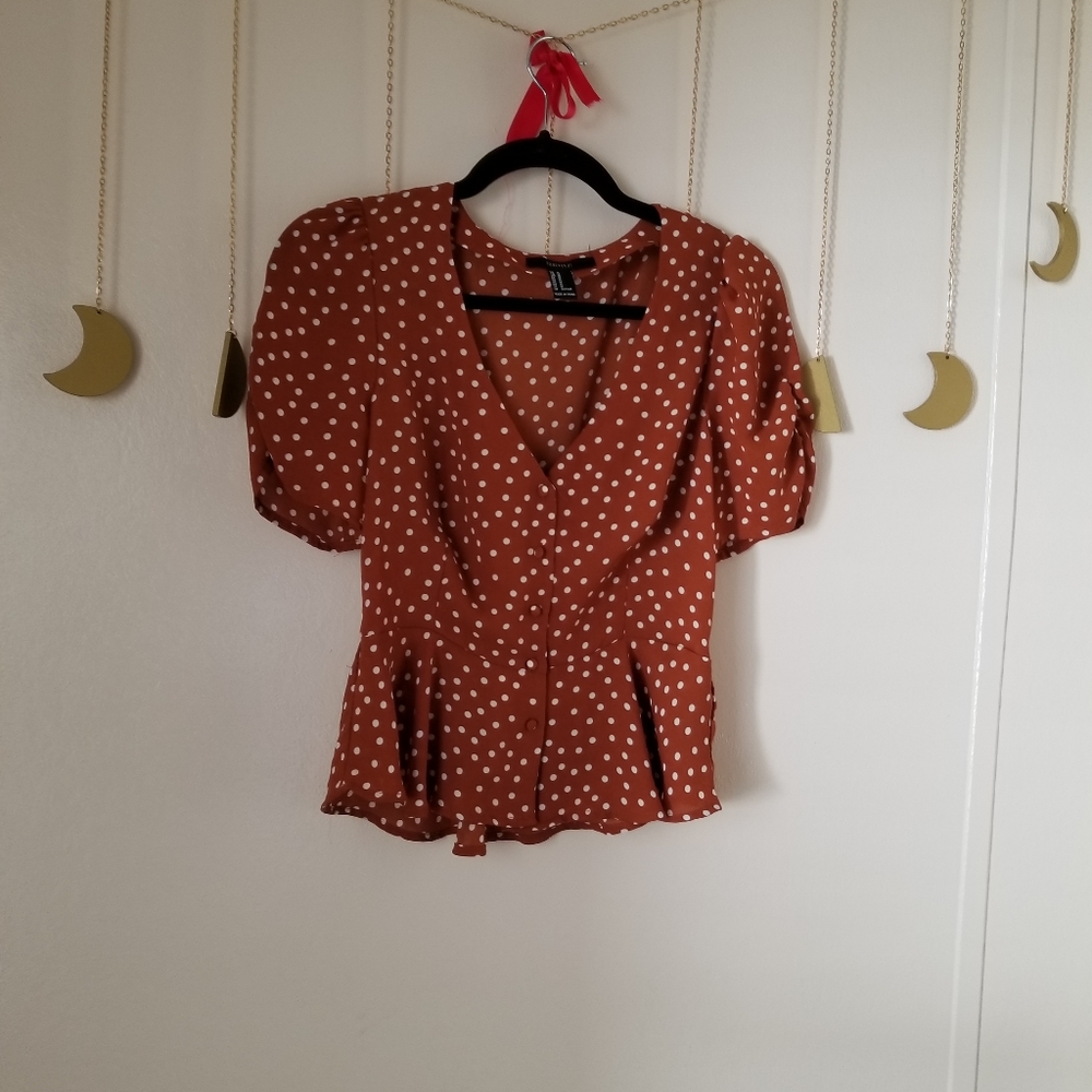 Forever 21 Polka Dot Blouse - Picture 3 of 6